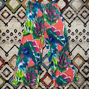 Chico’s Womens Tropical Palazzo Pants Wide Leg Regular Fit Size 0 NWT Resort
